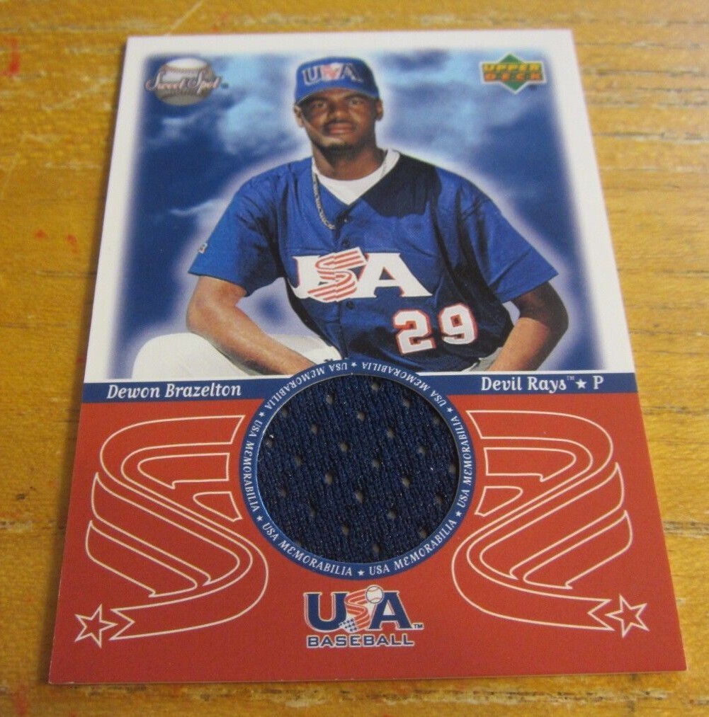 Dewon Brazelton 2002 Sweet Spot USA Jerseys #USADB Jersey Card MLB Devil Rays