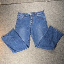 Pilcro And The Letterpress By Anthropologie High Rise Flare Jeans 31 Button Fly