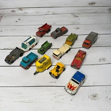 Vintage Matchbox Lesney Trucks Lot of 12 Trucks 1 Trailer Various Models Diecast