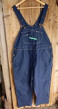 Vintage Key Blue Denim Bib Overalls Size 44x30