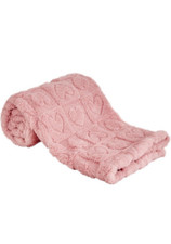 Yurhap Dark Pink Heart Checkered Ultra Soft Fleece Baby Throw Blanket 30" x 40"