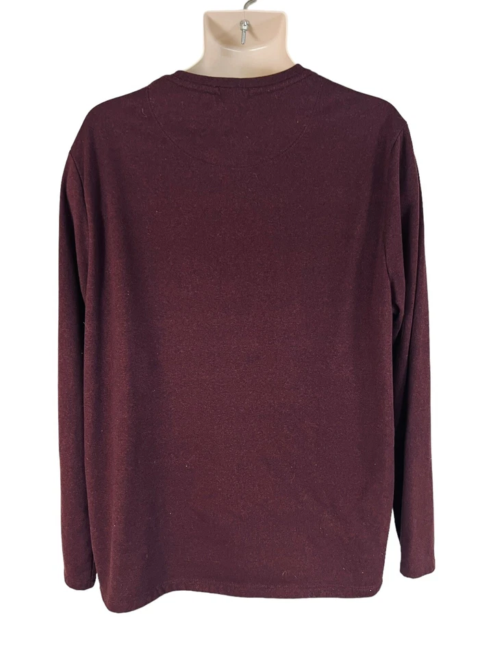 Boston Traders 男式 XL Henley 紫色长袖衬衫 — 第 4/4 张图片