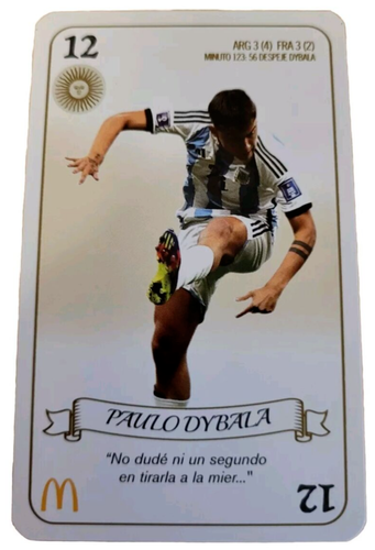 Panini McDonald's Argentina Soccer Card #12 Paulo Dybala FIFA World Cup Champ