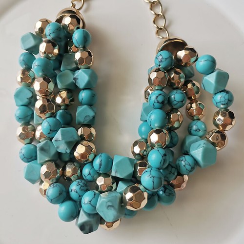 New 16" Baublebar Beads Collar Necklace Gift Fashion Women Party Holiday Jewelry - Picture 2 of 3