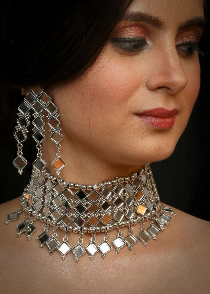 Mirror on sale choker necklace