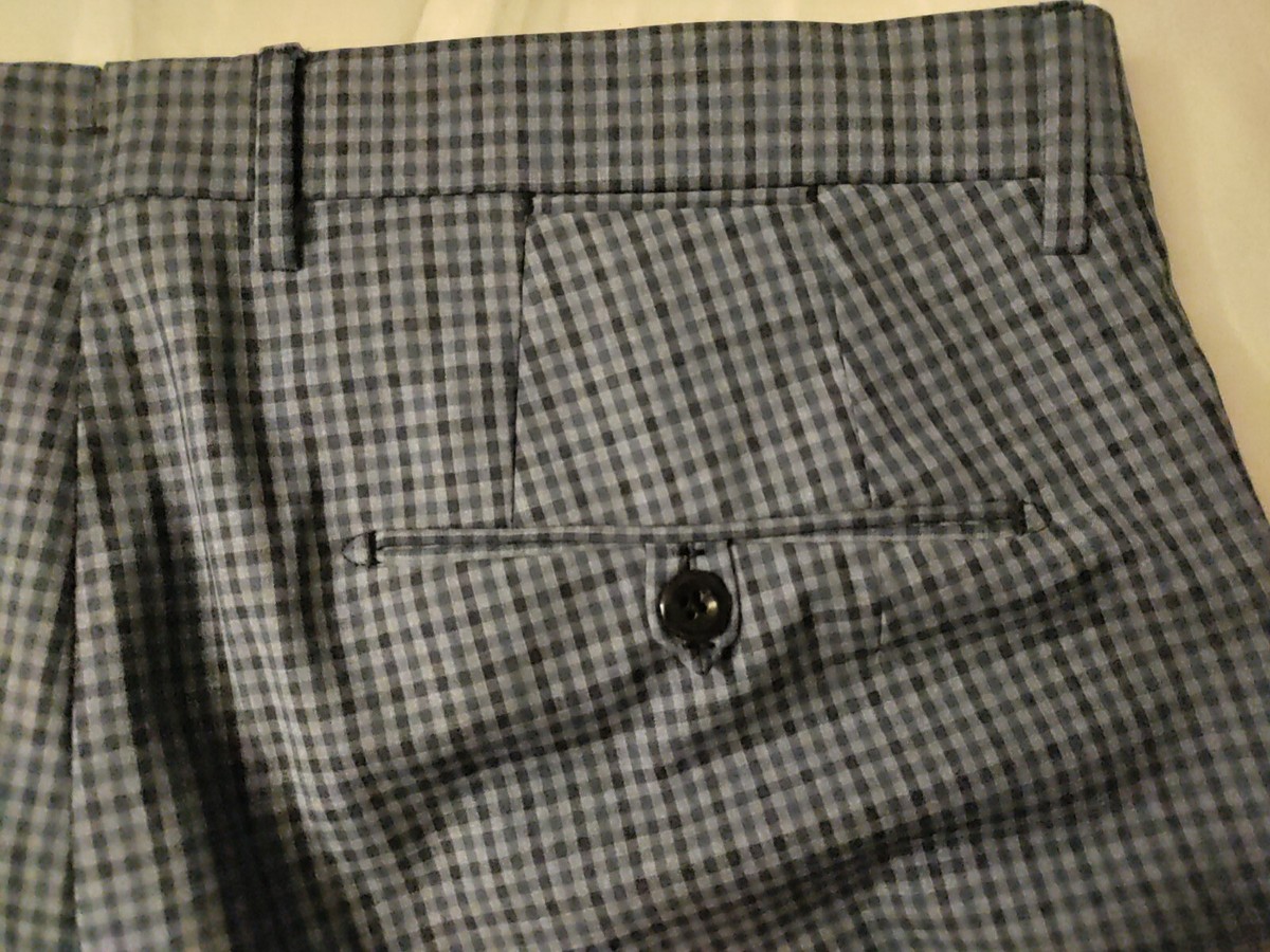 Berwich Pantalone Italiano Wool Blue Check Lined Flat Front Berwich Pantalone Italiano Wool Blue Check Lined Flat Front