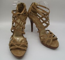 STUART WEITZMAN tan suede strappy cage platform stiletto sandal sz 11