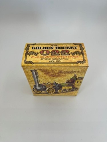 Bottiglia dopobarba vintage Avon Golden Rocket 022-treno motore locomotiva in scatola - Foto 2 di 6