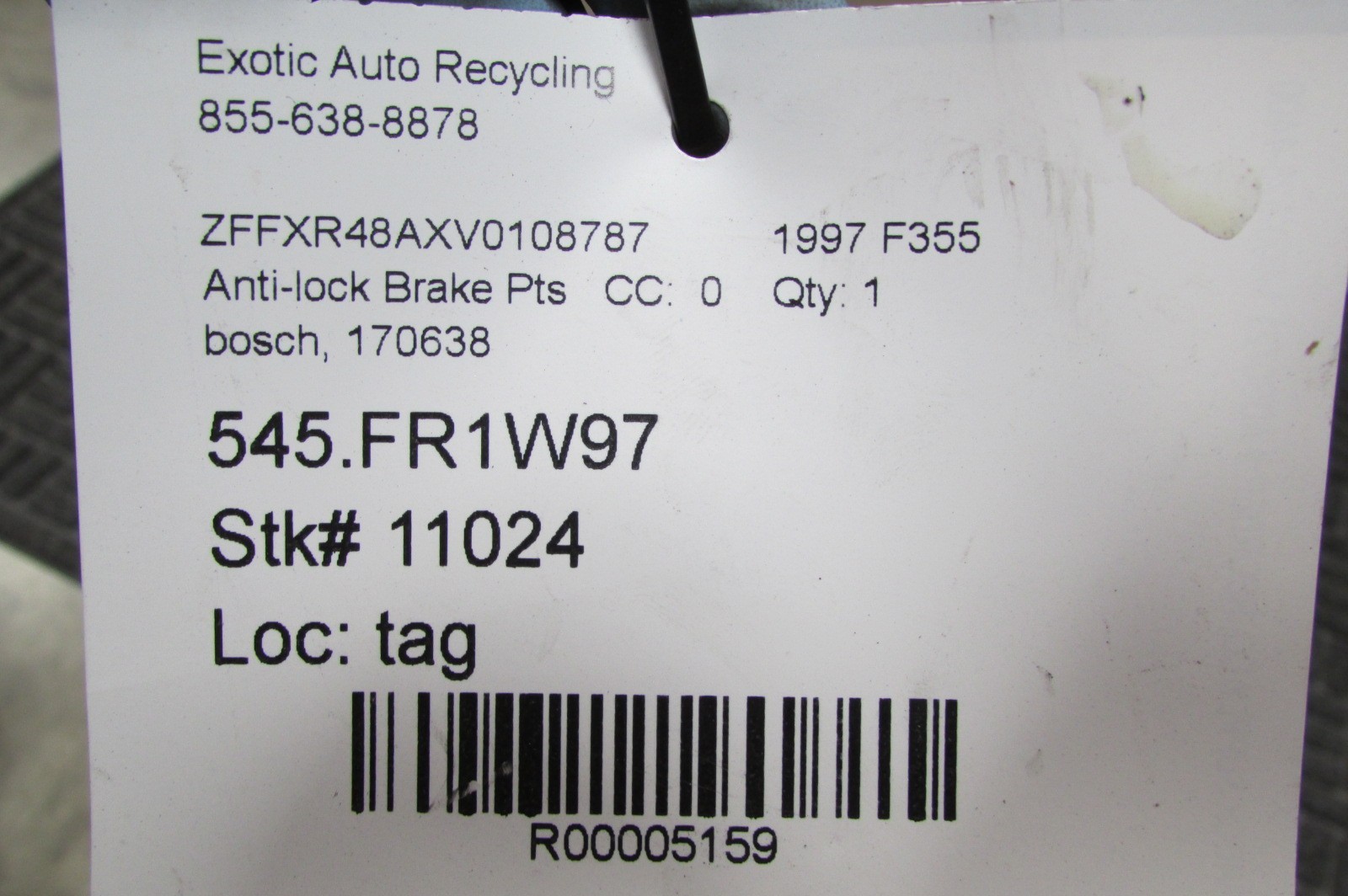 Ferrari 355, Anti Lock Brake Pump, ABS Control Unit, Bosch System, P/N 170638