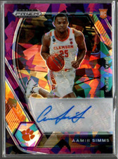 2021-22 Prizm Draft Draft Picks Prizms Purple Ice #15 Aamir Simms Auto /99