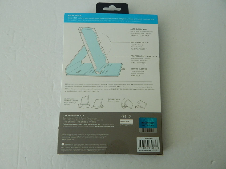 Funda Speck Products Balance Folio para iPad mini 4 Azul Arándano/Gris Nueva Foto 2 de 4