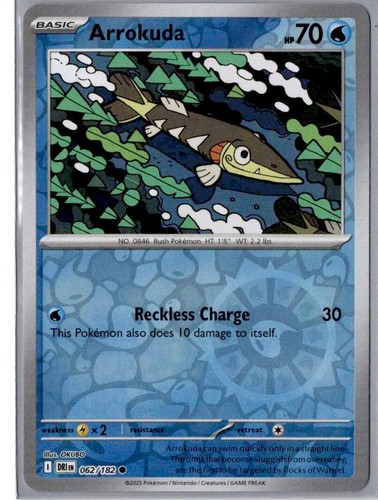 Arrokuda - 062/182 - Reverse Holo - Pokemon Destined Rivals