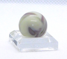 Vintage Glass Marble Lavendar Cream Slag Swirl '9 Tail' Irregular 0.63" 0-119