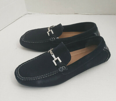 Alfani Loafer Mens Shoes Penny Driving Suede Leather Slip-on Blue Boat  MERRY 10