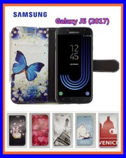 CUSTODIA COVER FLIP CASE LIBRO per SAMSUNG Galaxy J5(2017) +PELLICOLA VETRO 