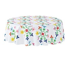 Springtime 90 Round Tablecloth Medallion Floral Fabric Table Cloth