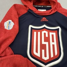 Adidas Team USA Hockey Hoodie Mens XL World Cup 2016 Pullover WCH