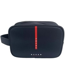 Prada Luna Rossa Ocean Pouch Dark Navy Blue Travel Toiletry Bag with Dust Bag