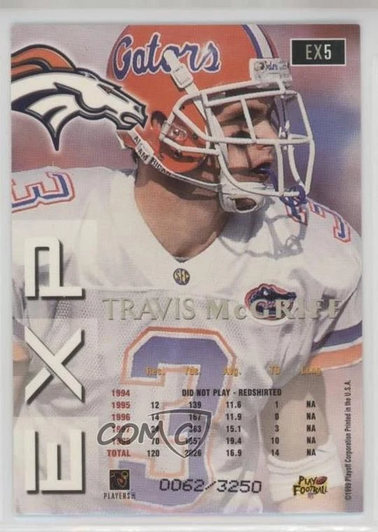 1999 Playoff Prestige EXP Reflections Silver /3250 Travis McGriff #EX5 Rookie RC - Image 2 of 2