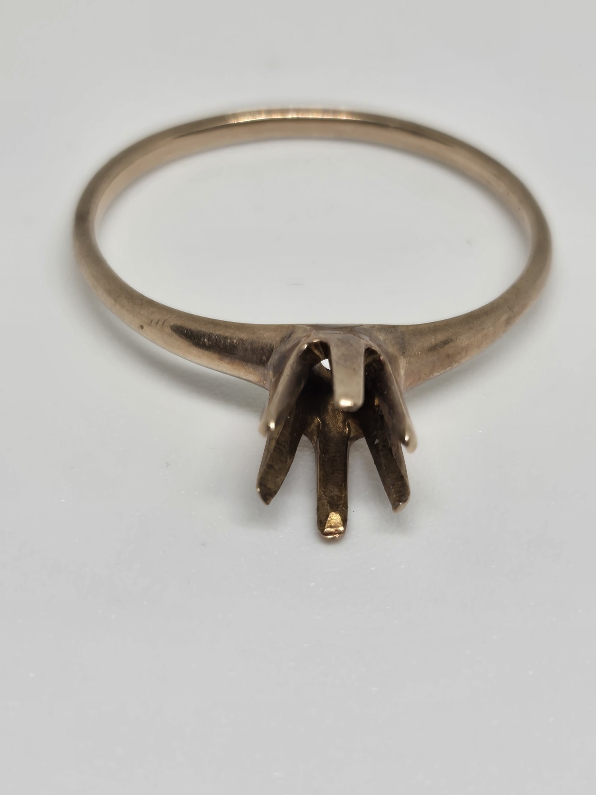 10K Yellow Solid Gold Solitaire Ring Mounting 1.4… - image 4