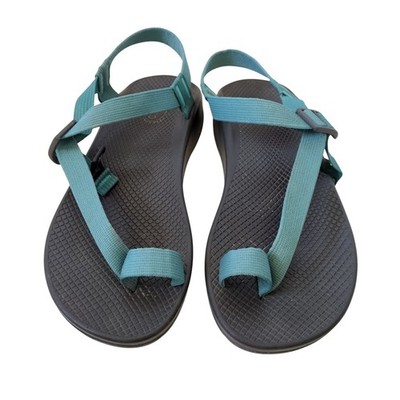 Chaco Z/Cloud 2 Sandals Women Size 11 Teal Blue Strappy Toe Loop Hiking Gorpcore