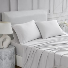 Linen Closet 4 Pcs 100 Cotton Full Size Sheets Set Light Gray 400 Thread Count