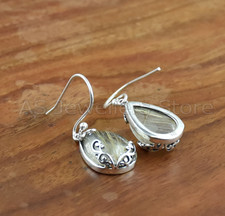 925 Sterling Silver Earrings, Rutilated Quartz, New Handmade Gemstone Jewelry
