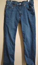 Levi's 514 Men's Straight Jeans Sz W34 L32 Blue Medium Wash Zip Inseam 31"