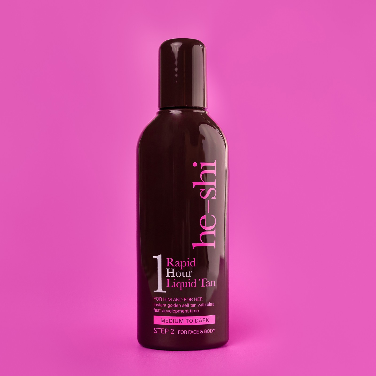 He-Shi Rapid 1 Hour Liquid Self Tan - Medium to Dark Tan Step 2 150ml - Image 4