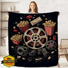 keepitcozi Movie Ticket Blanket Flannel 50x60 Cinema Gift