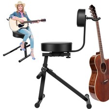 Guitar Stool Ergonomic Guitar Chair Folding Guitar Stool with Guitar Stand Black