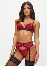 ann summers Nightfall Red Black Suspender Belt Medium 12 14