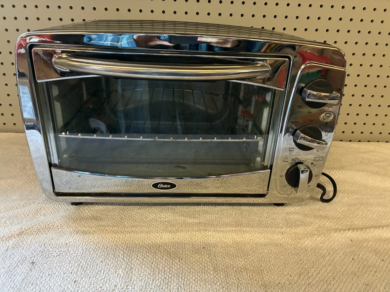Oster Toaster Oven Stainless Steel Silver Front Model TSSTTV0001 6 Slice Toaster