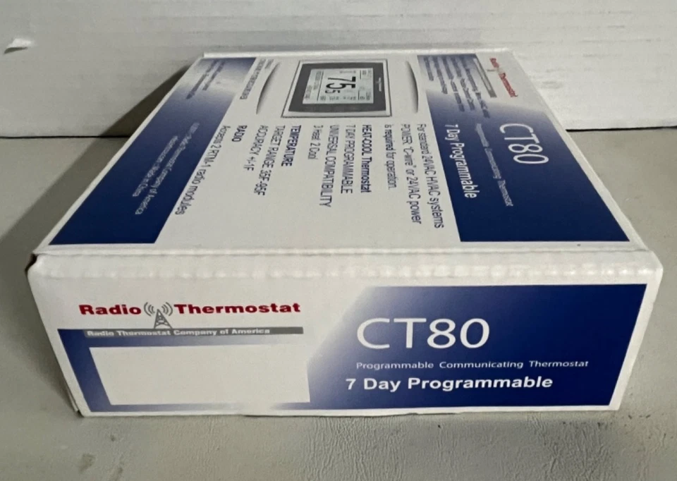 Radio Thermostat CT30 Universal 7 Day Programmable Touch Screen 24V HVAC Systems - Image 2 of 3