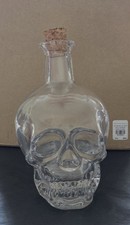 Pottery Barn Halloween Limited Edition Bar Skull Clear Glass Decanter With Cork