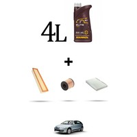 Hoffcar Servicekit 3 Filter Und 4L ÖL FüR Citroen C4 1.4 16V 65KW Von 2004 Bis