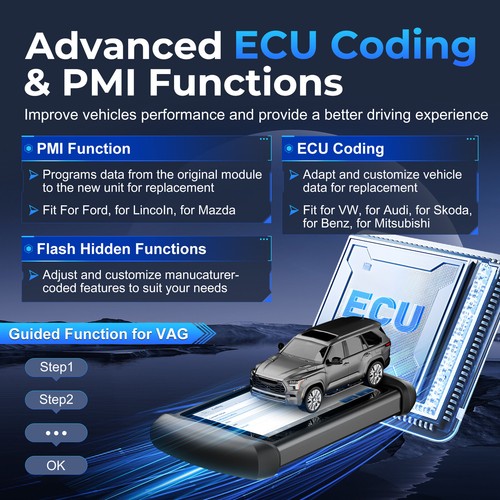 XTOOL IP819 Bidirectional Scanner Full System Diagnostic ECU Coding KEY Program - Picture 3 of 12