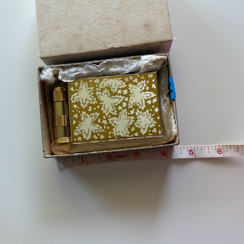Vintage 1950s Case by Zell Fifth Avenue Powder Compact Lipstick Tube Holder Box