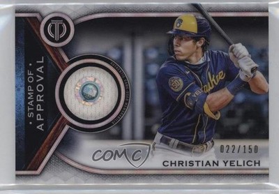 2021 Topps Tribute Stamp of Approval Relics 22/150 Christian Yelich #SOA-CY 14mg