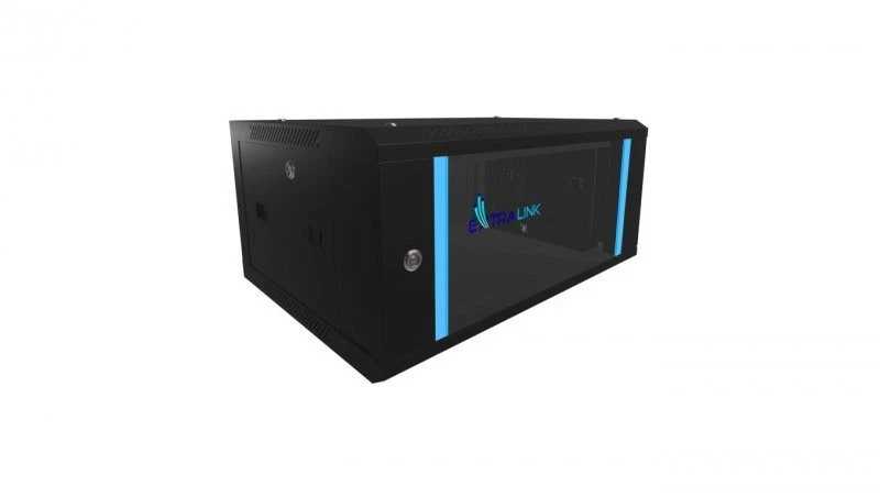 Szafa rack montowana na ścianie Extralink 4U 600x450 Czarna