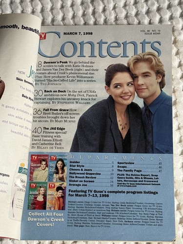 TV Guide March 7-13 1998 Dawson’s Creek Issue Pacey, Joey, Jen Clipped Covers - Picture 6 of 11