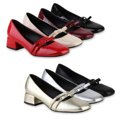 Damen Riemchenballerinas Ballerinas Klassische Schleifen 841497 Schuhe 