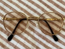 Vintage CERRUTI 1881 Lunettes Mod. C1515 B 140 Eyeglass Frames Gold Round Retro