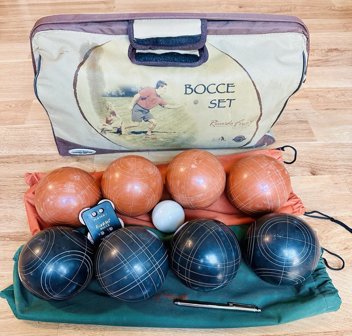 FRANKLIN Classic Lawn Bowling BOCCE Set RICCARDO FIRENZE Edition