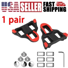 3-Bolt Road Bike Cleats Set 0/2/6° Float Adjustable Fits SPD-SL Pedals