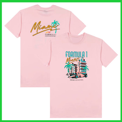 HOT HOT - 2026 Miami Grand Prix Valet T-Shirt Pink Reprint Gildan