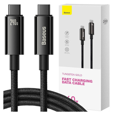 Baseus Tungsten Gold 240 W 2 m USB-C-auf-USB-C-Kabel (Schwarz)