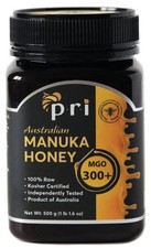 P.R.I Australian 100 Raw Manuka Honey, MGO 300 Net Wt: 500 g 1 lb 1.6 oz