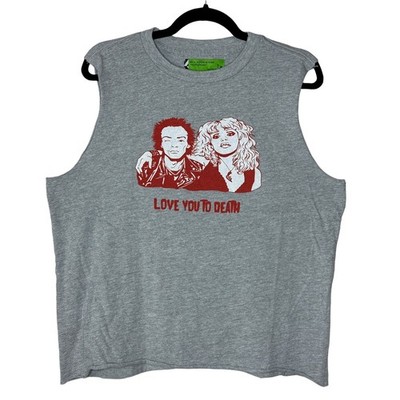 Sandrine Rose Sid & Monroe Love You To Death Gray Muscle Shirt Women Medium NWT