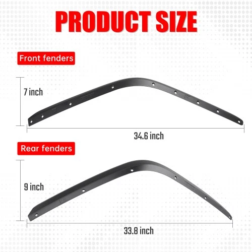 4PCS Premium Steel Front+Rear Fender Flares Kit For 2020-2024 Jeep Wrangler JT Foto 2 de 4